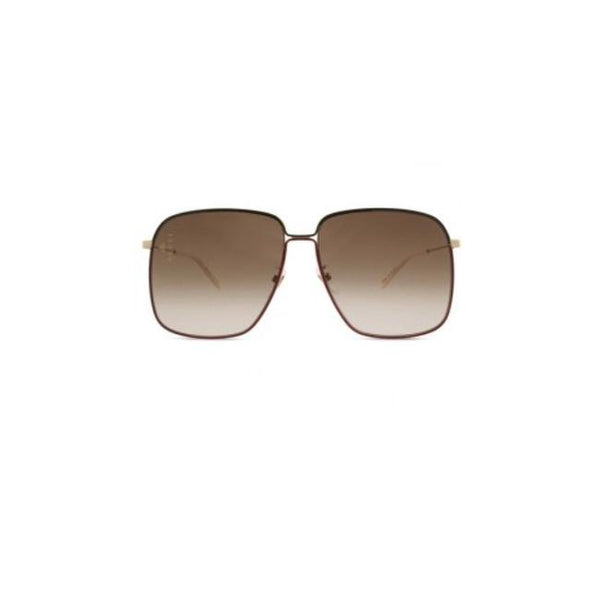 Gucci Oversized Sunglasses Gold Frame Brown Gradient Lens GG0394S 003