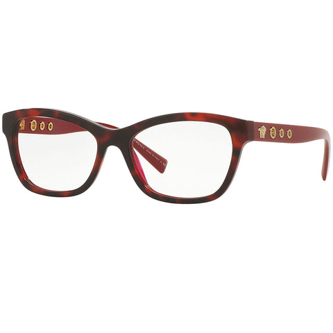 Versace Eyeglasses Havana/Bordeaux w/Demo Customisable Lens Women VE3225-5184-54