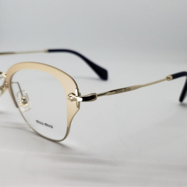 MiuMiu RX Cat Eye Women's Gold Eyeglasses Demo Lens TSH-MU-025