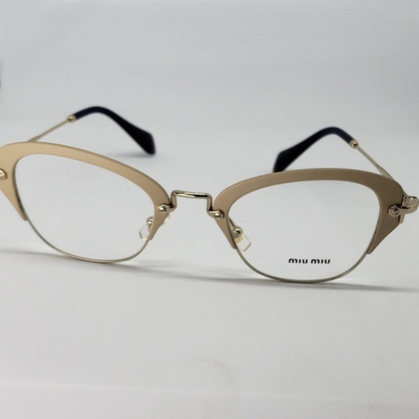 MiuMiu RX Cat Eye Women's Gold Eyeglasses Demo Lens TSH-MU-025