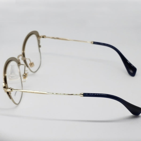 MiuMiu RX Cat Eye Women's Gold Eyeglasses Demo Lens TSH-MU-025
