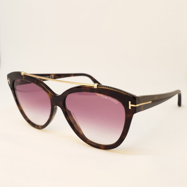 Tom Ford Livia Cat Eye Rose Gradient Lens Sunglasses FT0518 52Z