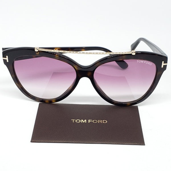 Tom Ford Livia Cat Eye Rose Gradient Lens Sunglasses FT0518 52Z