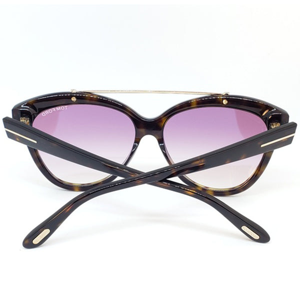 Tom Ford Livia Cat Eye Rose Gradient Lens Sunglasses FT0518 52Z