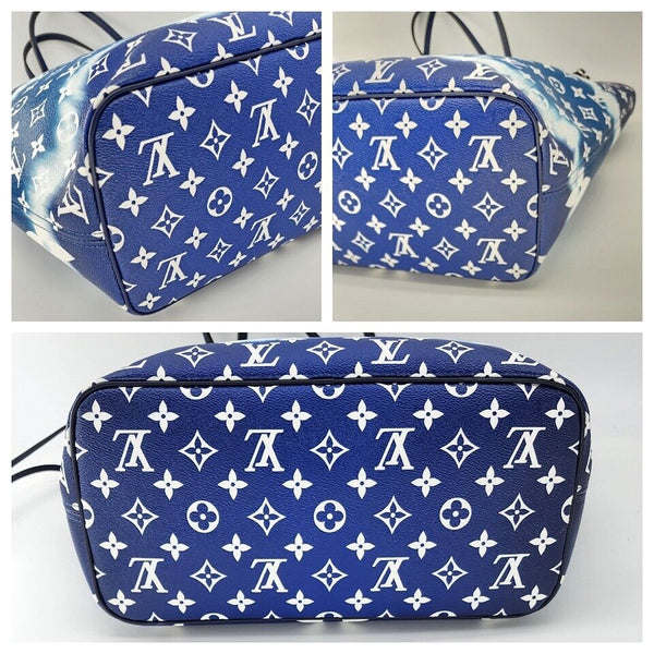 Louis Vuitton Neverfull Escale Bleu Tie Dye MM Tote Monogram Canvas | Like New