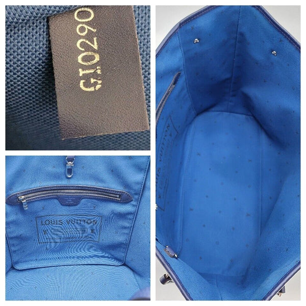 Louis Vuitton Neverfull Escale Bleu Tie Dye MM Tote Monogram Canvas | Like New