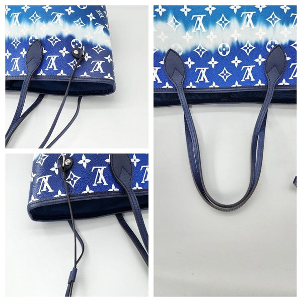 Louis Vuitton Neverfull Escale Bleu Tie Dye MM Tote Monogram Canvas | Like New