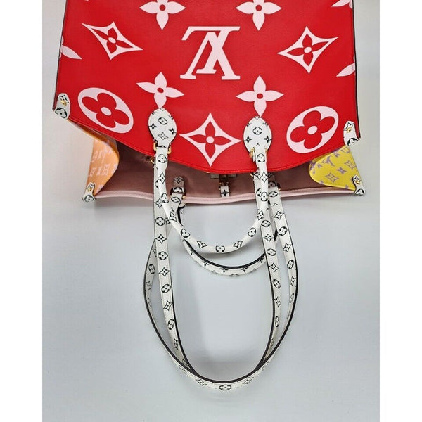 Louis Vuitton Onthego Reverse Giant 2019 Red And Pink Monogram Canvas Tote