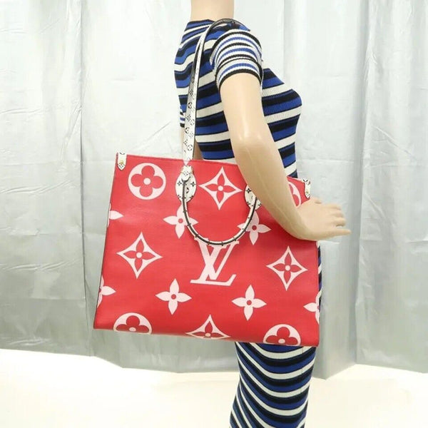 Louis Vuitton Onthego Reverse Giant 2019 Red And Pink Monogram Canvas Tote