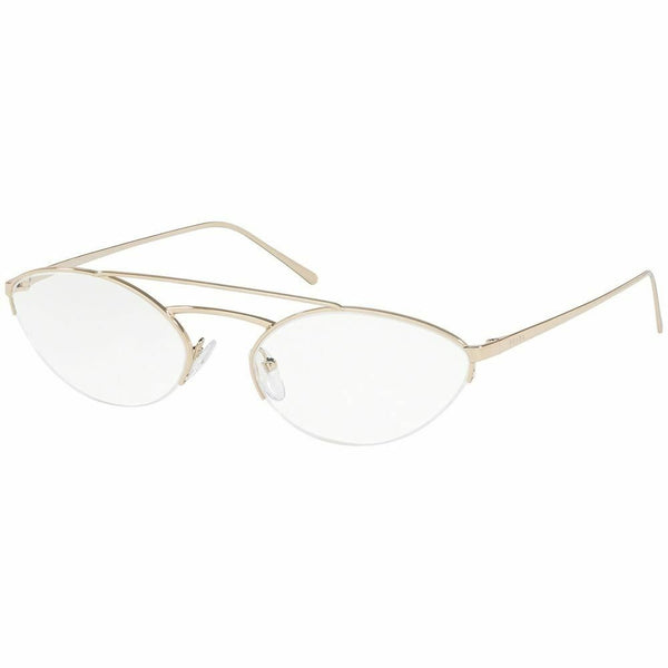 New Authentic Prada Oval Women's Eyeglasses Gold Frame w/Demo Lens PR62VV ZVN1O1
