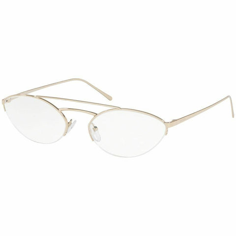 New Authentic Prada Oval Women's Eyeglasses Gold Frame w/Demo Lens PR62VV ZVN1O1