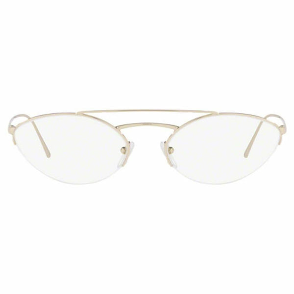 New Authentic Prada Oval Women's Eyeglasses Gold Frame w/Demo Lens PR62VV ZVN1O1