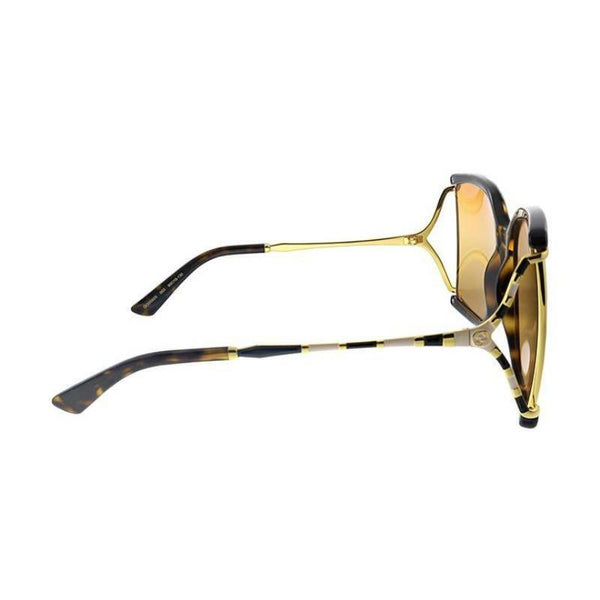 Gucci Women Oversized Sunglasses in Havana/Gold frame w/Orange Lens GG0592S-003