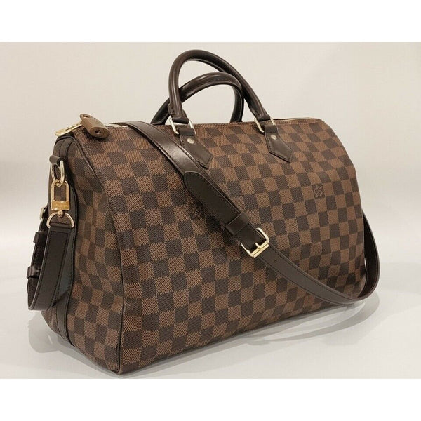 Louis Vuitton Speedy 35 Bandouliere Damier Ebene Canvas Tote in Mint Condition