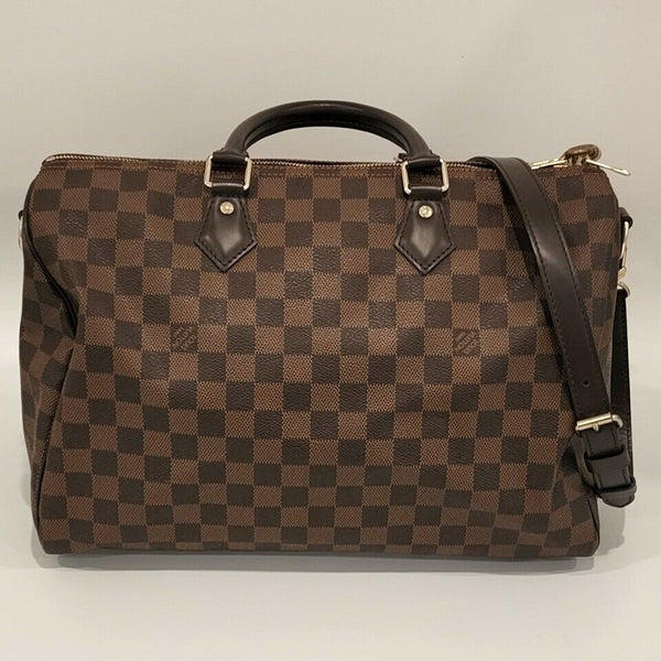 Louis Vuitton Speedy 35 Bandouliere Damier Ebene Canvas Tote in Mint Condition
