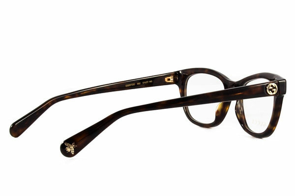 Gucci Women Rectangular Eyeglasses in Havana Frame w/Demo Lens GG0372O 002