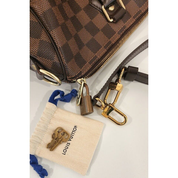 Louis Vuitton Speedy 35 Bandouliere Damier Ebene Canvas Tote in Mint Condition