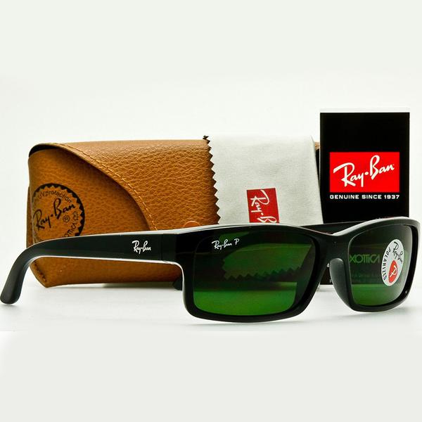 Ray-Ban Men's Sunglasses Black W/Green Polarized Lens RB4151 601/2P