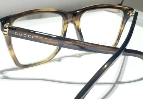 Gucci Women Oversize Eyeglasses GG0452O 004 in Havana Frame w/Demo Lens