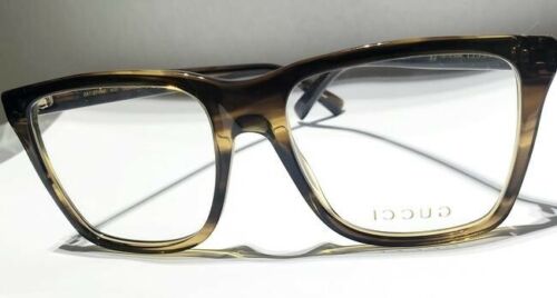Gucci Women Oversize Eyeglasses GG0452O 004 in Havana Frame w/Demo Lens