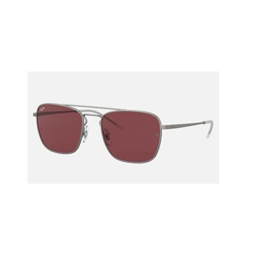 Ray-Ban RB3588 911675 Square Silver Frame with Dark Violet Classic Sunglasses