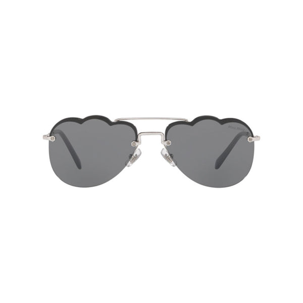 MIU MIU Sunglasses MU56US 1BC175 CLOUD Frame Grey Mirrored Women's