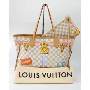 Louis Vuitton Neverfull Special Edition N41065 Tote W/Pochette In Damier Azur