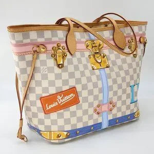 Louis Vuitton Neverfull Special Edition N41065 Tote W/Pochette In Damier Azur