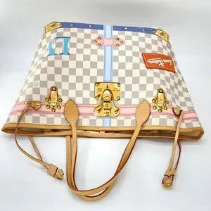 Louis Vuitton Neverfull Special Edition N41065 Tote W/Pochette In Damier Azur