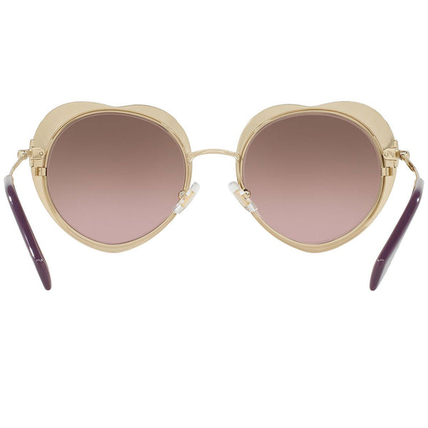 MiuMiu Round Women Sunglasses Matte Beige - Violet Lens