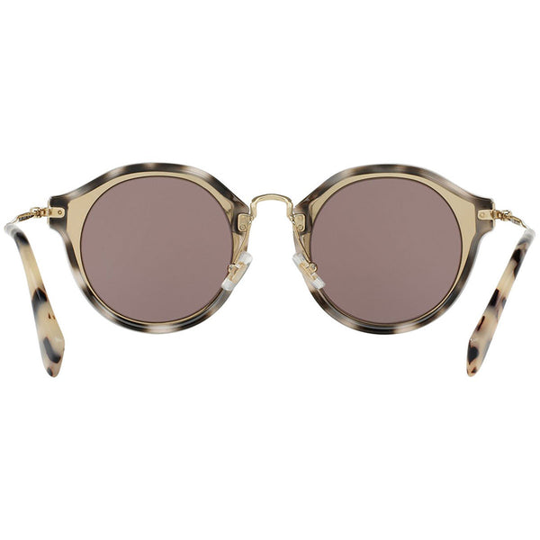 Miu Miu Women's Round Sunglasses Brown Lens - Back View