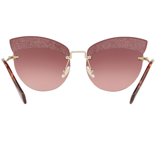 Miu Miu Sunglasses Pale Gold w/Pink Mirrored Women MU58TS W3Q149