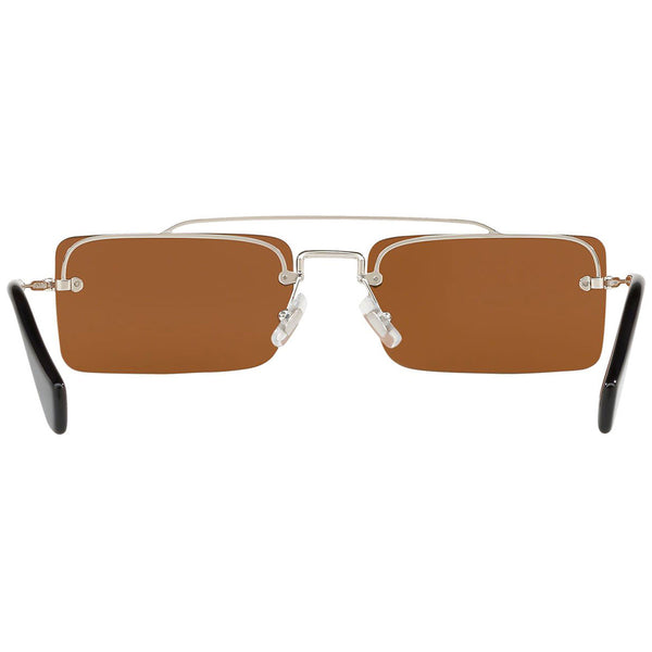 Miu Miu Rectangular Women's Sunglasses Brown Lens MU59TS 1BC2Z1
