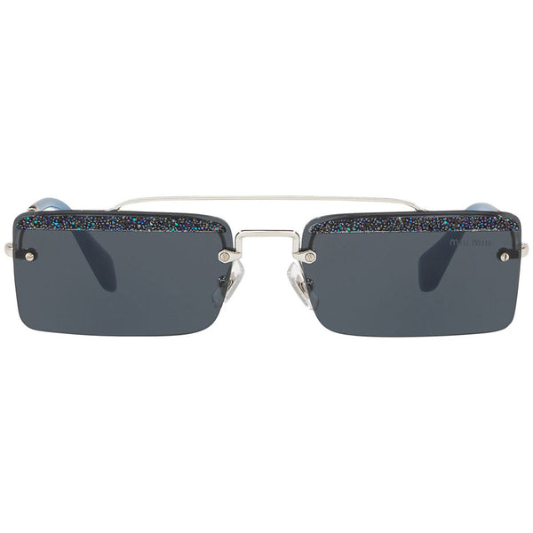 Miu Miu Rectangular Women's Sunglasses Grey Lens MU59TS KJT2K1