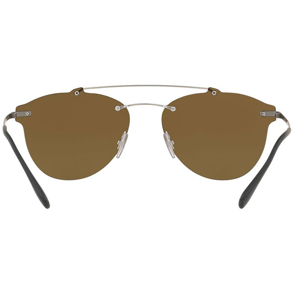 Prada Aviator Men's Sunglasses Silver W/Brown Lens PS55TS 1AP2P1