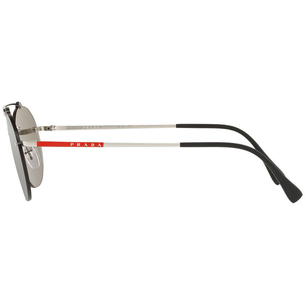 Prada Oval Sunglasses Light Grey Silver Mirrored Lens PS56TS 1BC2B0