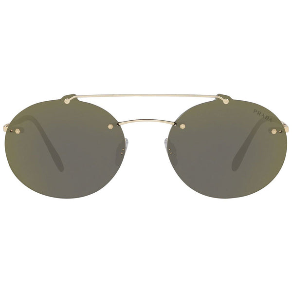 Prada Linea Rossa Oval Men's Sunglasses Grey Gold Lens PS56TS ZVN4L0