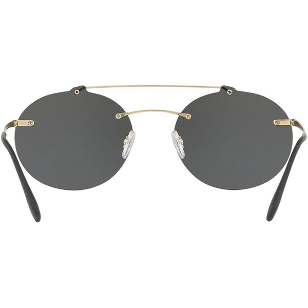 Prada Linea Rossa Oval Men's Sunglasses Grey Gold Lens PS56TS ZVN4L0