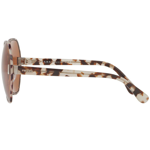 Prada Oval Women Sunglasses Grey Havana w/Brown Lens PR53TS UAO6N0