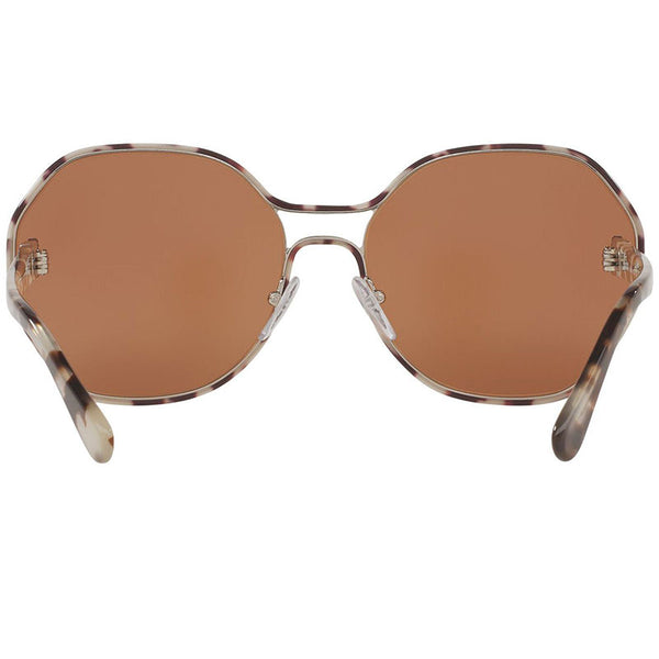 Prada Oval Women Sunglasses Grey Havana w/Brown Lens PR53TS UAO6N0