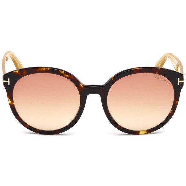 Tom Ford Philippa Women Dark Havana Sunglasses Mirror Lens FT0503 52Z