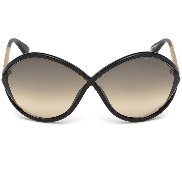 Tom Ford Liora Sunglasses Black w/Grey Lens Women FT0528 01B