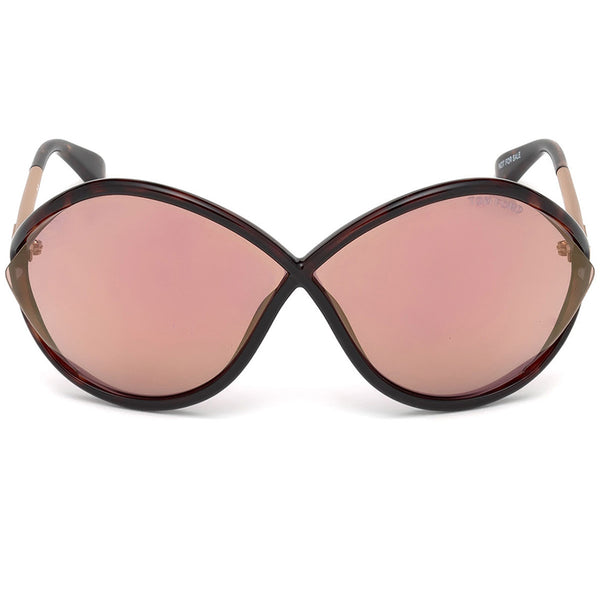 Tom Ford Liora Oversize Frame Sunglasses with Purple Lens FT0528 52Z