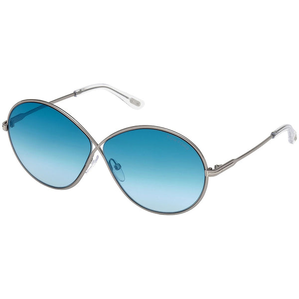 Tom Ford Rania Oval Women's Gradient Sunglasses Blue Lens FT0564 14X