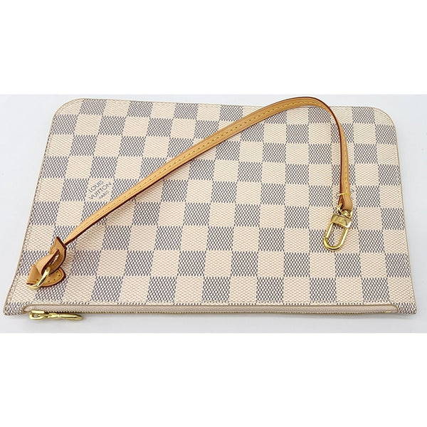 Louis Vuitton Neverfull GM Pochette in Damier Azur Canvas Like New Condition