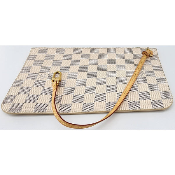 Louis Vuitton Neverfull GM Pochette in Damier Azur Canvas Like New Condition