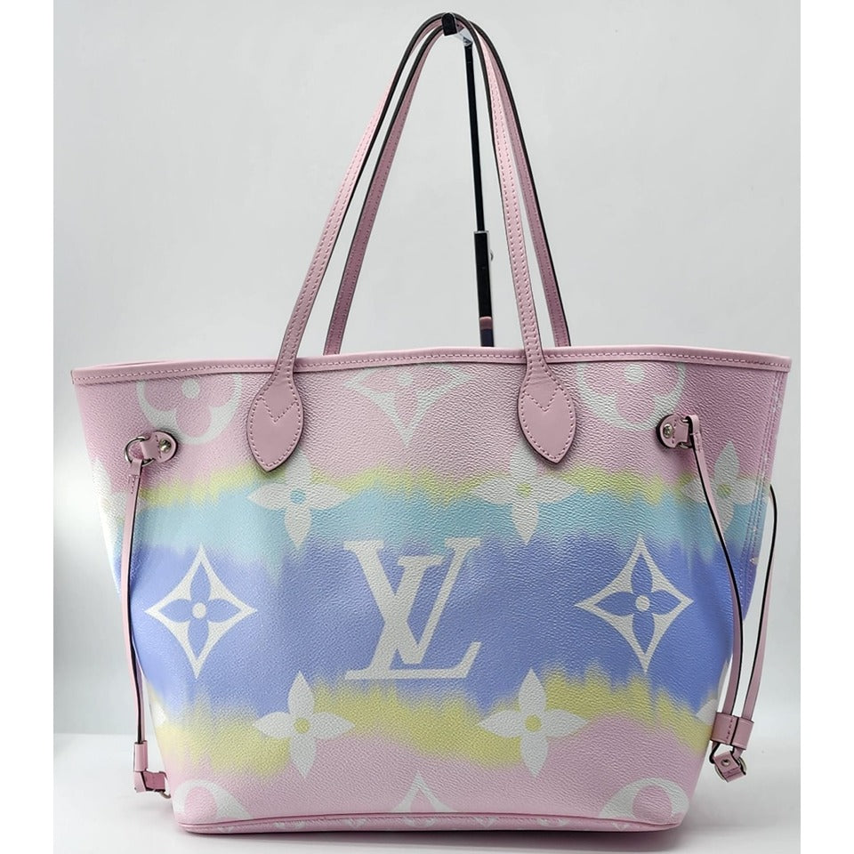 Limited Edition Louis Vuitton Neverfull MM Pink / Red Escale Bag
