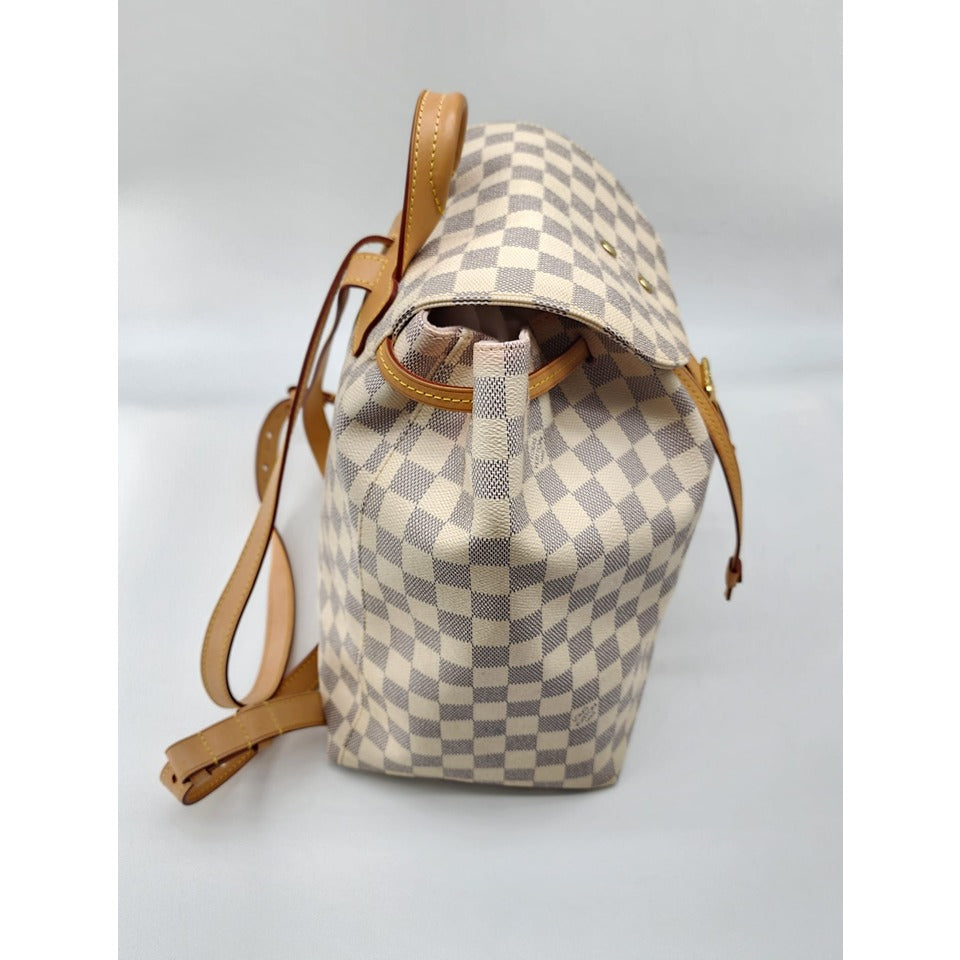 Louis Vuitton Backpack Sperone Damier Azur White Canvas Tote - MyDesignerly