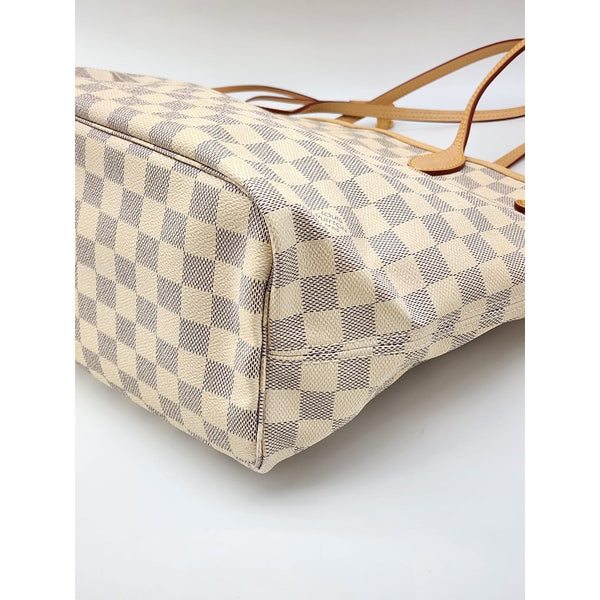 Louis Vuitton Neverfull MM Tote Damier Azur Canvas Like New Condition