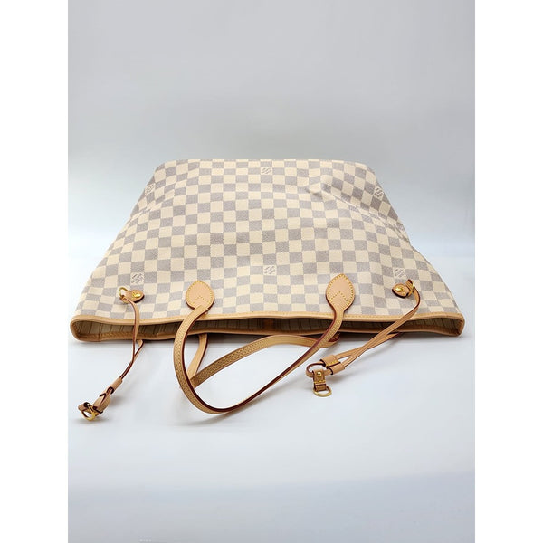 Louis Vuitton Neverfull MM Tote Damier Azur Canvas Like New Condition